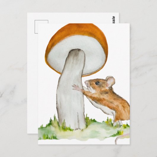 Sonnenmaus mit wildem Pilz Postkarte (Vorne/Hinten)