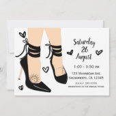 Sonnenmond-Brautparty mit schwarzem Strappy-High H Einladung (Rückseite)