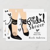 Sonnenmond-Brautparty mit schwarzem Strappy-High H Einladung (Vorne/Hinten)