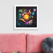 Sonnenmond-Jupiter-Illustration des Sonnensystems Leinwanddruck (Insitu (Wohnzimmer))