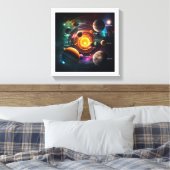 Sonnenmond-Jupiter-Illustration des Sonnensystems Leinwanddruck (Insitu (Schlafzimmer))