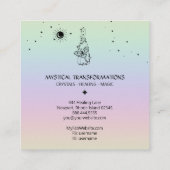 *~* Sonnenmond Magic Boho Universe Regenbogenforel Quadratische Visitenkarte (Rückseite)