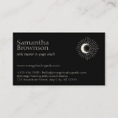 Sonnenmond mit schwarzer Energie spirituell Visitenkarte (Rückseite)
