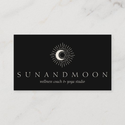 Sonnenmond mit schwarzer Energie spirituell Visitenkarte (Vorderseite)