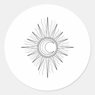 Sonnenmond Runder Aufkleber