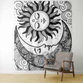 Sonnenmond und Sterne Celestial Paintable Tapestes Wandteppich (Beispiel)