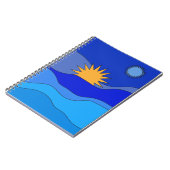 Sonnenmondhügel abstrakte Landschaft blau Notizblock (Linke Seite)