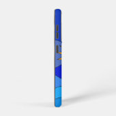 Sonnenmondhügel abstrakte Landschaft blau Samsung Galaxy Hülle (Rechte Seite)