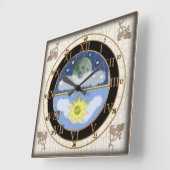 Sonnenmondscheibe Quadratische Wanduhr (Winkel)