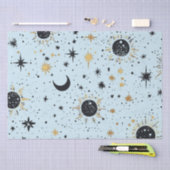 Sonnenmondstars aus Schwarz, Gold und Blau Seidenpapier (Handwerk)