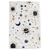 Sonnenmondstars aus Schwarz und Gold Mittlere Geschenktüte (Vorderseite)