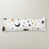 Sonnenmondstars aus Schwarz und Gold Seitenschläferkissen (Rückseite)