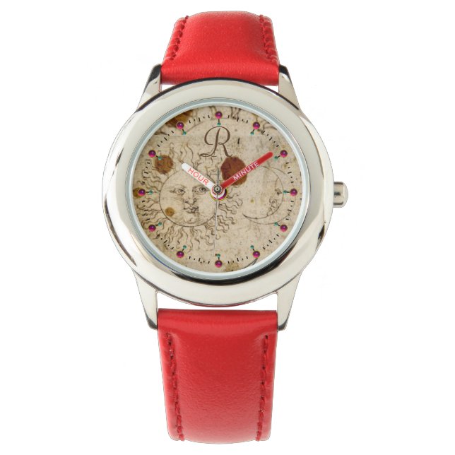 SONNENMONOGRAMM UND MONOGRAMM ARMBANDUHR (Vorderseite)