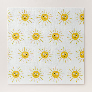 Sonnenmotive: Vintag skizzenhaft nahtlos. Puzzle