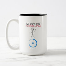 Sonnenmuskeln installieren Kaffee-Cup