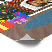 Sonnennacht vor Weihnachten Katze Illustration Poster (Ecke)