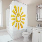 Sonnenorange-gelb zeichnend texturisierte Tribal-C Duschvorhang (Beispiel)