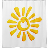 Sonnenorange-gelb zeichnend texturisierte Tribal-C Duschvorhang (Vorderseite)