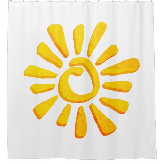 Sonnenorange-gelb zeichnend texturisierte Tribal-C Duschvorhang (Vorderseite)