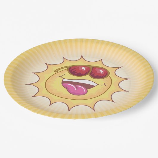 Sonnenpapierplatte Pappteller (Schrägansicht)