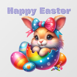 Sonnenpeeking aus lackiertem Ei Fensteraufkleber