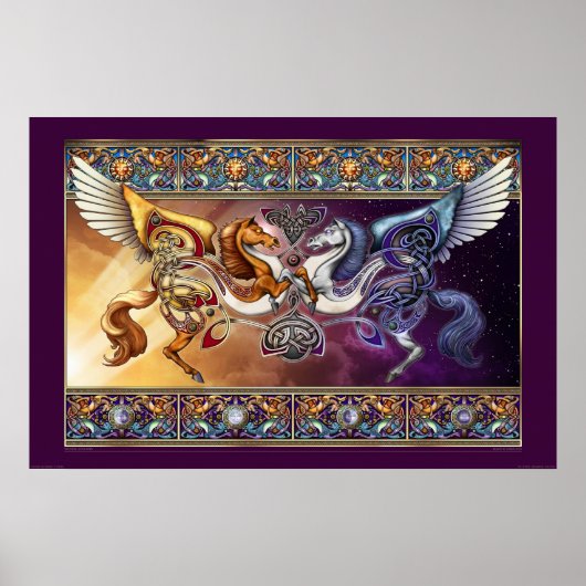 Sonnenpferd, Mondpferd (30x20") Poster (Vorne)