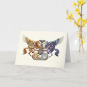 Sonnenpferd, Mondpferd-Grußkarte Karte (Gelbe Blume)