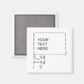 Sonnenprotestzeichen / Anpassbare ASCII-Textkunst Magnet (Vorderseite/Rückseite)