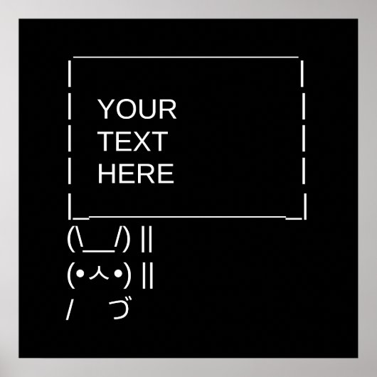 Sonnenprotestzeichen / Anpassbare ASCII-Textkunst Poster (Vorne)