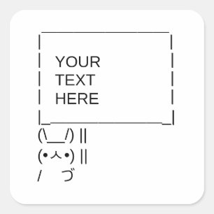 Sonnenprotestzeichen / Anpassbare ASCII-Textkunst Quadratischer Aufkleber