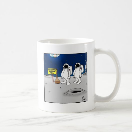 Sonnenrauchen im Weltraum Cartoon Geschenke Kaffeetasse (Rechts)
