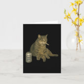 Sonnenrauchkatze Meme Zigarettenkitte trinken B Karte (Gelbe Blume)