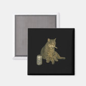 Sonnenrauchkatze Meme Zigarettenkitte trinken B Magnet (Vorderseite/Rückseite)