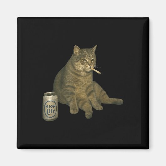 Sonnenrauchkatze Meme Zigarettenkitte trinken B Magnet (Vorne)