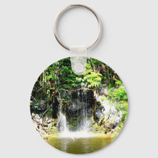Sonnenreflektierter Wasserfall Schlüsselanhänger