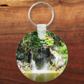 Sonnenreflektierter Wasserfall Schlüsselanhänger (Vorderseite)