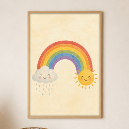 Sonnenregenbogen Gouache Boho Kunstposter Poster