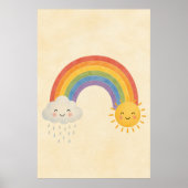 Sonnenregenbogen Gouache Boho Kunstposter Poster (Vorne)