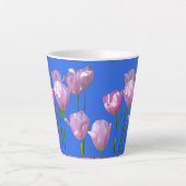 Sonnenrosa Tulpen Kruste. BC Blue Latte Tasse (Vorderseite)