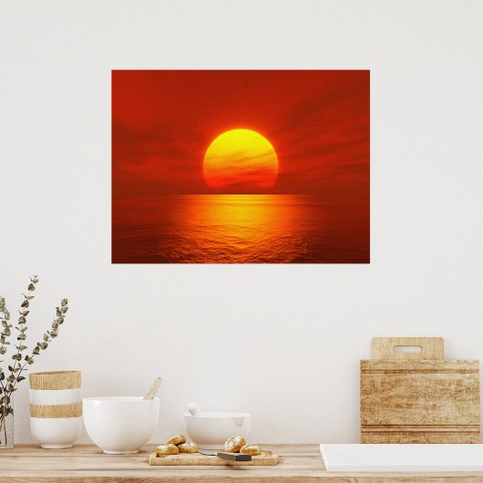 Sonnenrot Poster (Küche)