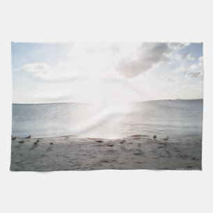 Sonnenruhm am Strand Geschirrtuch