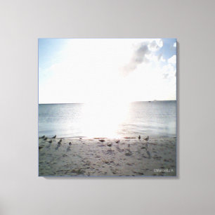 Sonnenruhm am Strand Leinwanddruck