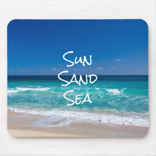 Sonnensand Meer Tropischer Strand Türkisches Wasse Mousepad (Vorne)