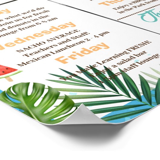 Sonnensationaler Lehrer Lehrerauswertungswoche Poster (Ecke)