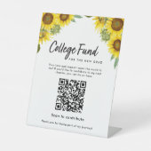 Sonnensblumen-Abschluss-College-Fonds-QR-Code Sockelschild (Vorderseite)