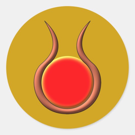 Sonnenscheibe Hörner sun disk horns Runder Aufkleber (Vorderseite)