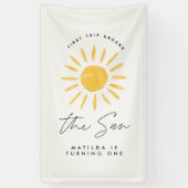 Sonnenschein 1. Geburtstag Aquarell Gelb Banner (Vertikal)
