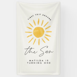 Sonnenschein 1. Geburtstag Aquarell Gelb Banner