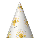 Sonnenschein 1. Geburtstag Aquarell Gelb Partyhütchen (Vorderseite)