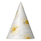 Sonnenschein 1. Geburtstag Aquarell Gelb Partyhütchen (Links)